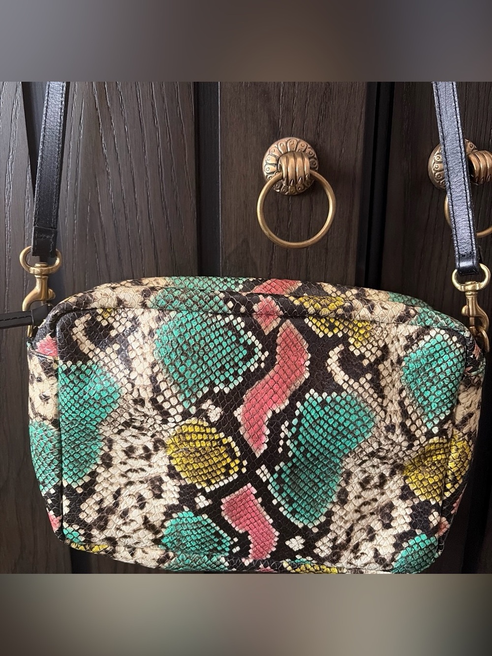 Clare V. Multicolor Snakeskin-Print Clutch/Crossbody - Picture 9 of 9